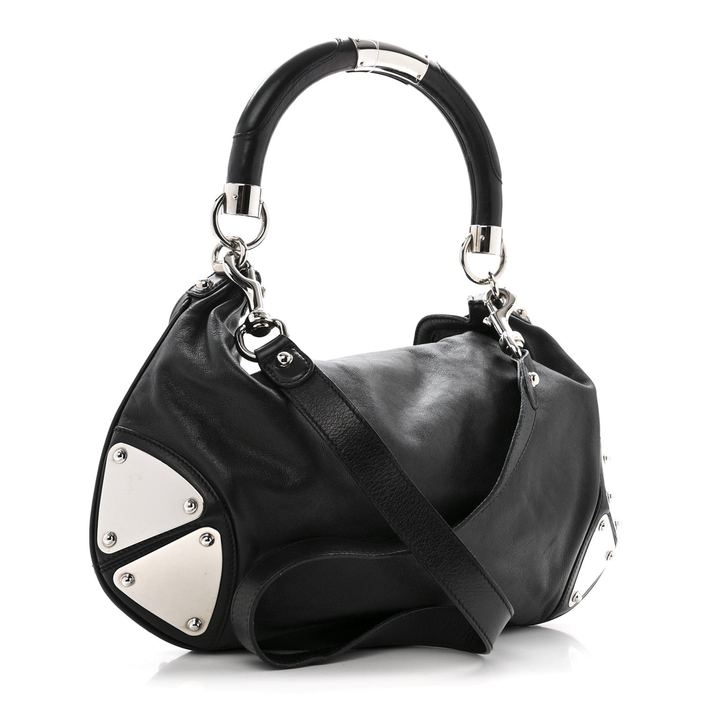 Guccissima Medium Indy Top Handle Hobo Black