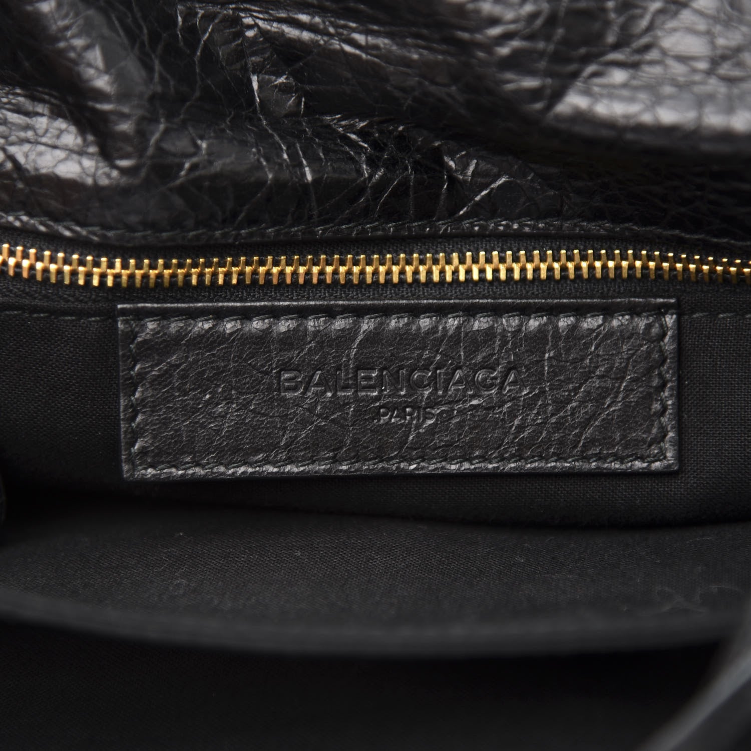 Balenciaga Agneau Giant 12 Gold Hardware Envelope Strap Clutch Black 6 of 10