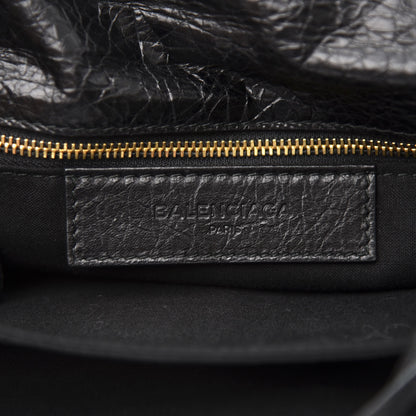 Balenciaga Agneau Giant 12 Gold Hardware Envelope Strap Clutch Black 6 of 10