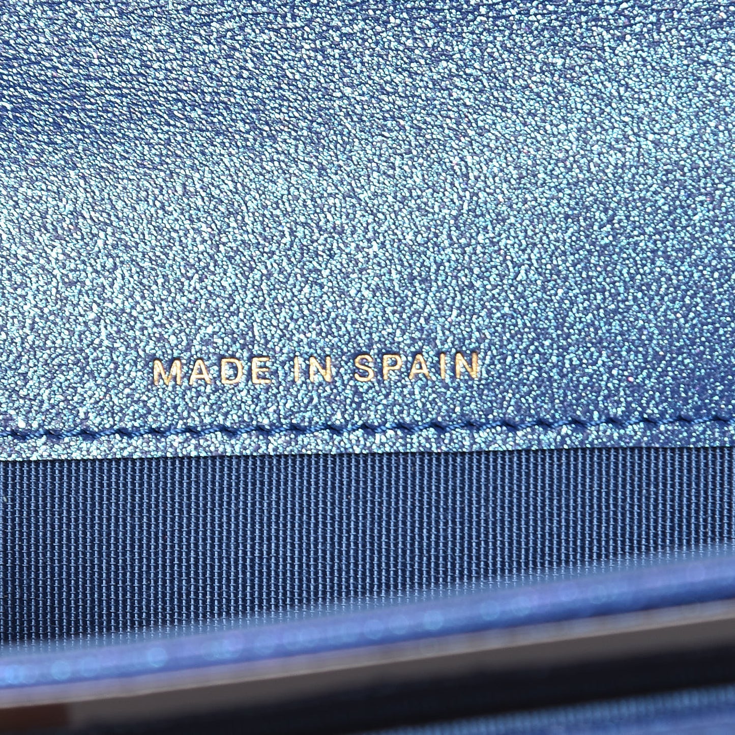 Glittered Aged Calfskin Quilted Reissue Card Holder Dark Blue
