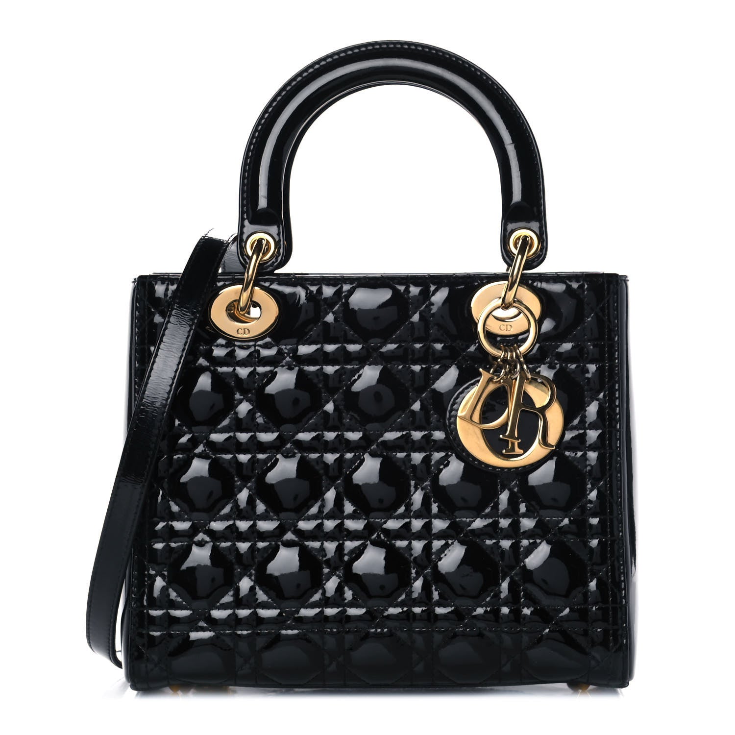 Christian Dior Patent Cannage Medium Lady Dior Black 1 of 12