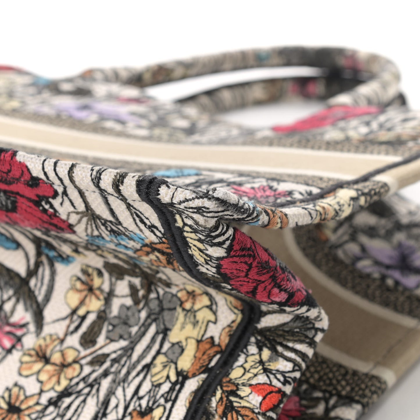Canvas Embroidered Medium Mille Fleurs Book Tote Multicolor