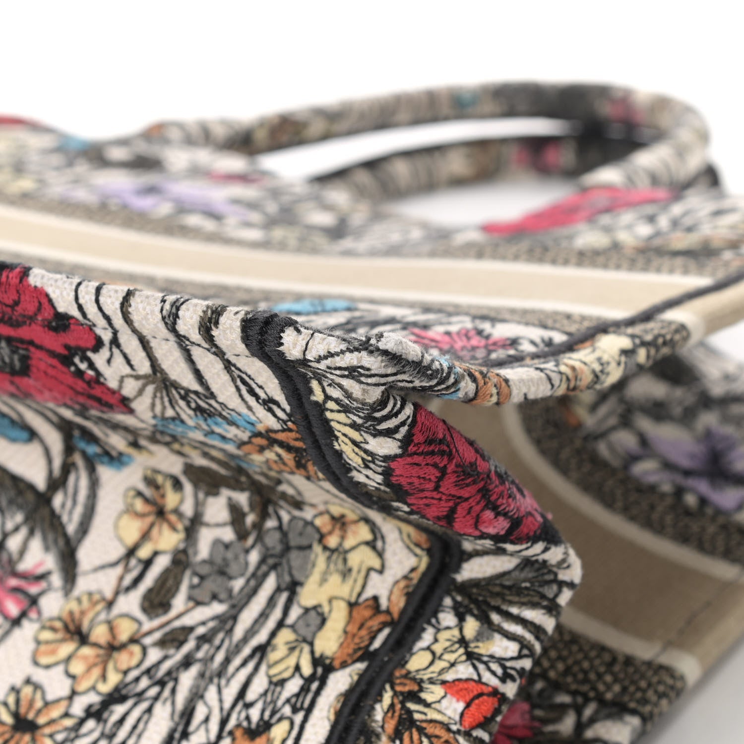 Christian Dior Canvas Embroidered Medium Mille Fleurs Book Tote Multicolor 11 of 12