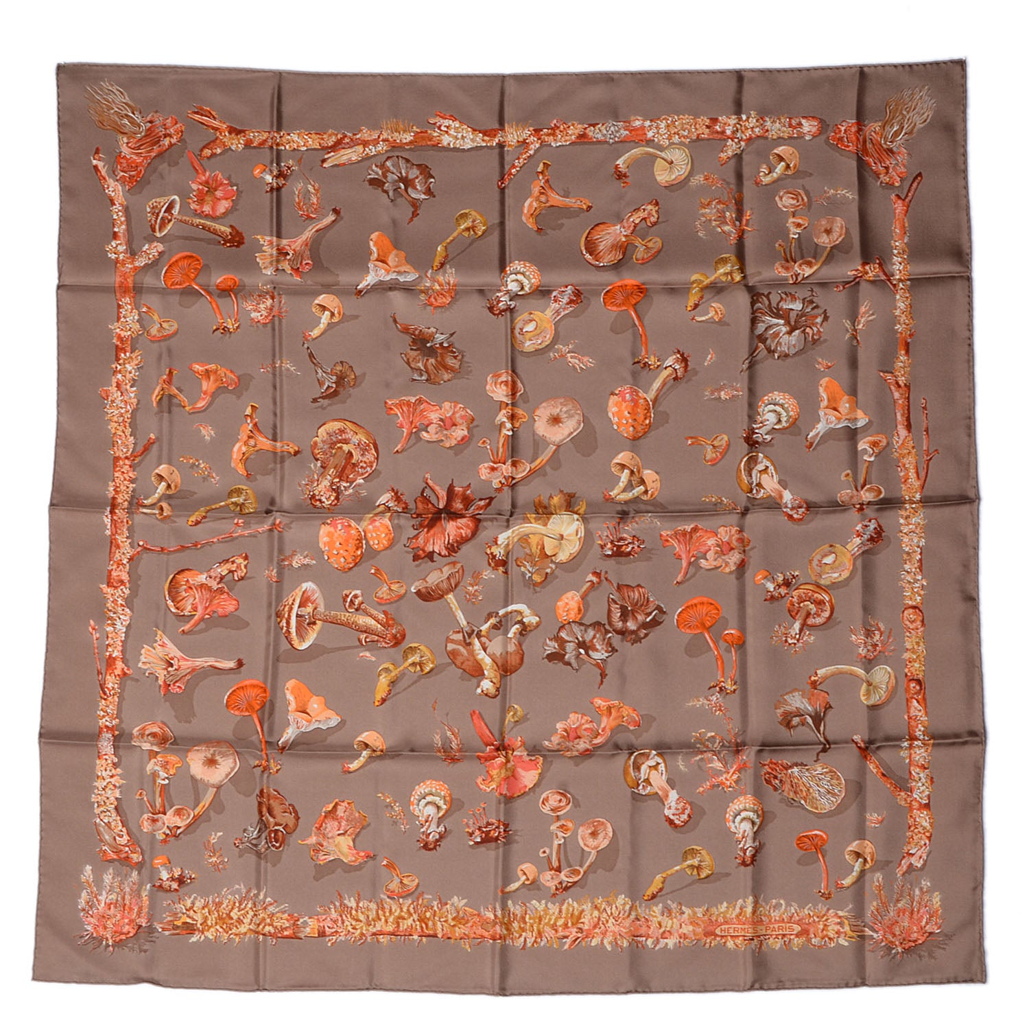 Hermes Silk Champignons Scarf 90 2 of 5