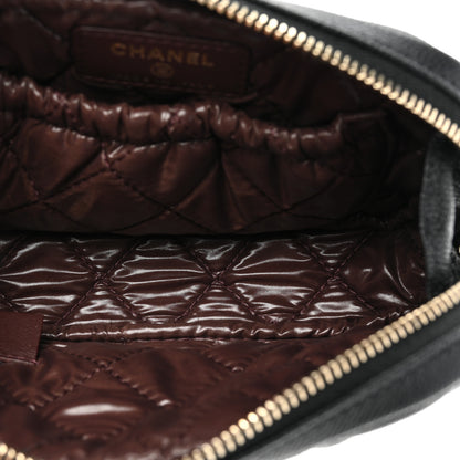 Chanel Caviar Quilted Small Curvy Pouch Cosmetic Case Black 5 of 10