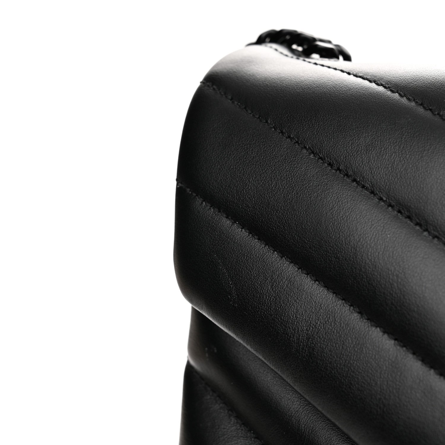 Saint Laurent Calfskin Y Quilted Monogram Monochrome Medium Loulou Chain Satchel Black 10 of 10