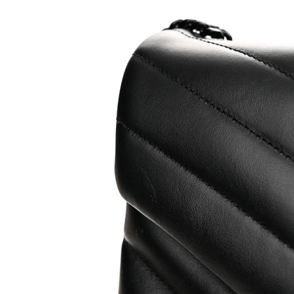 Saint Laurent Calfskin Y Quilted Monogram Monochrome Medium Loulou Chain Satchel Black 10 of 10