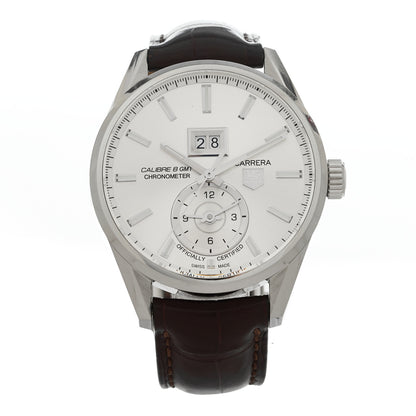 Tag Heuer Stainless Steel Alligator 41mm Carrera Calibre 8 Automatic Watch Silver WAR5011 1 of 5