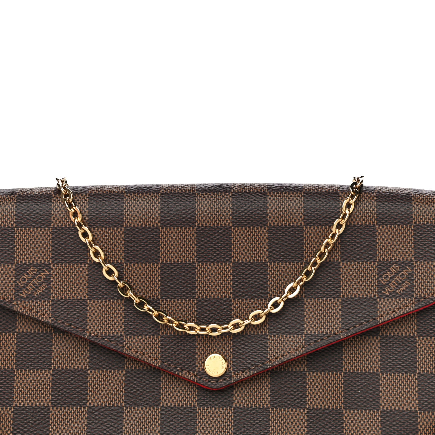 Louis Vuitton Damier Ebene Pochette Felicie Chain Wallet 9 of 13