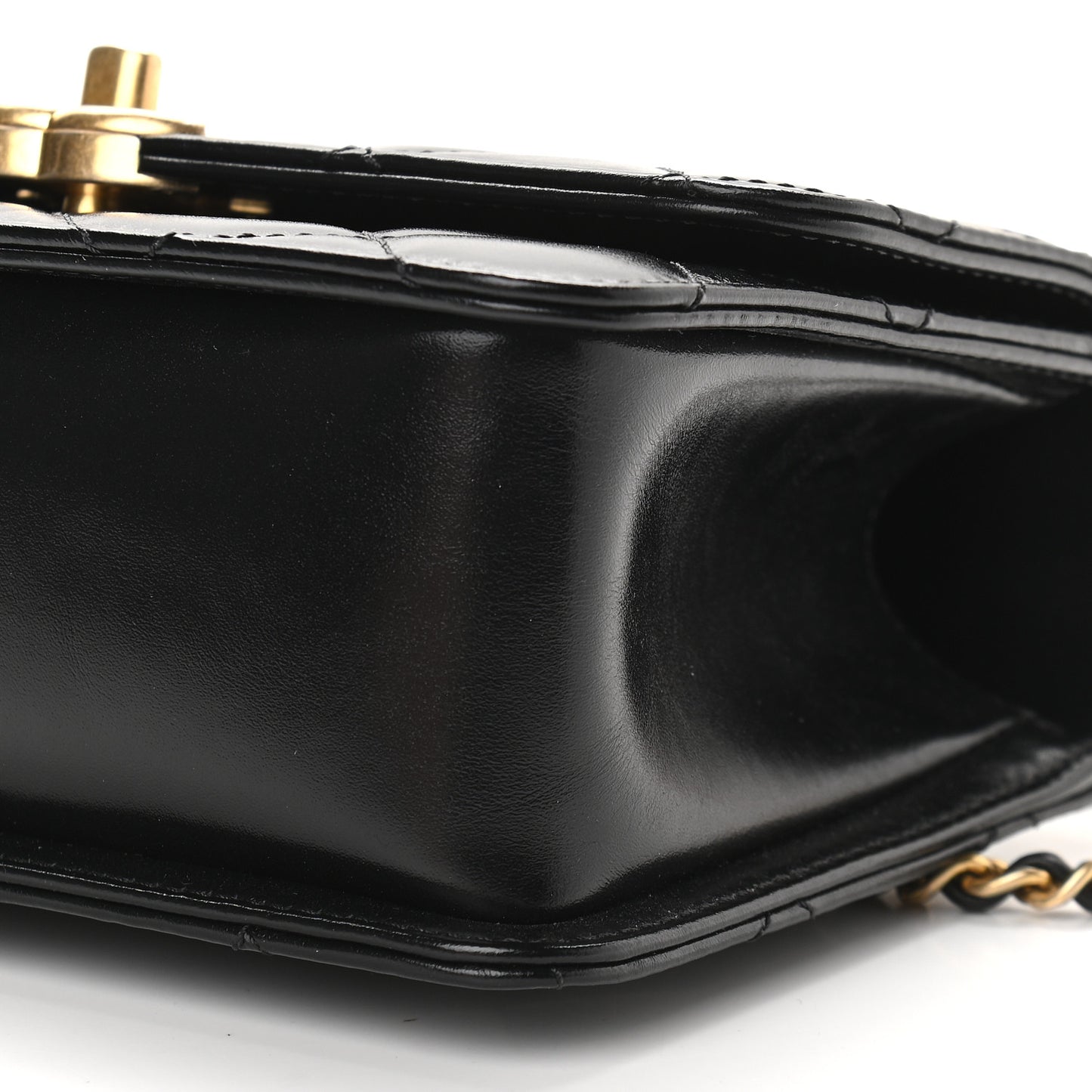 Calfskin Quilted Mini Perfect Fit Flap Black