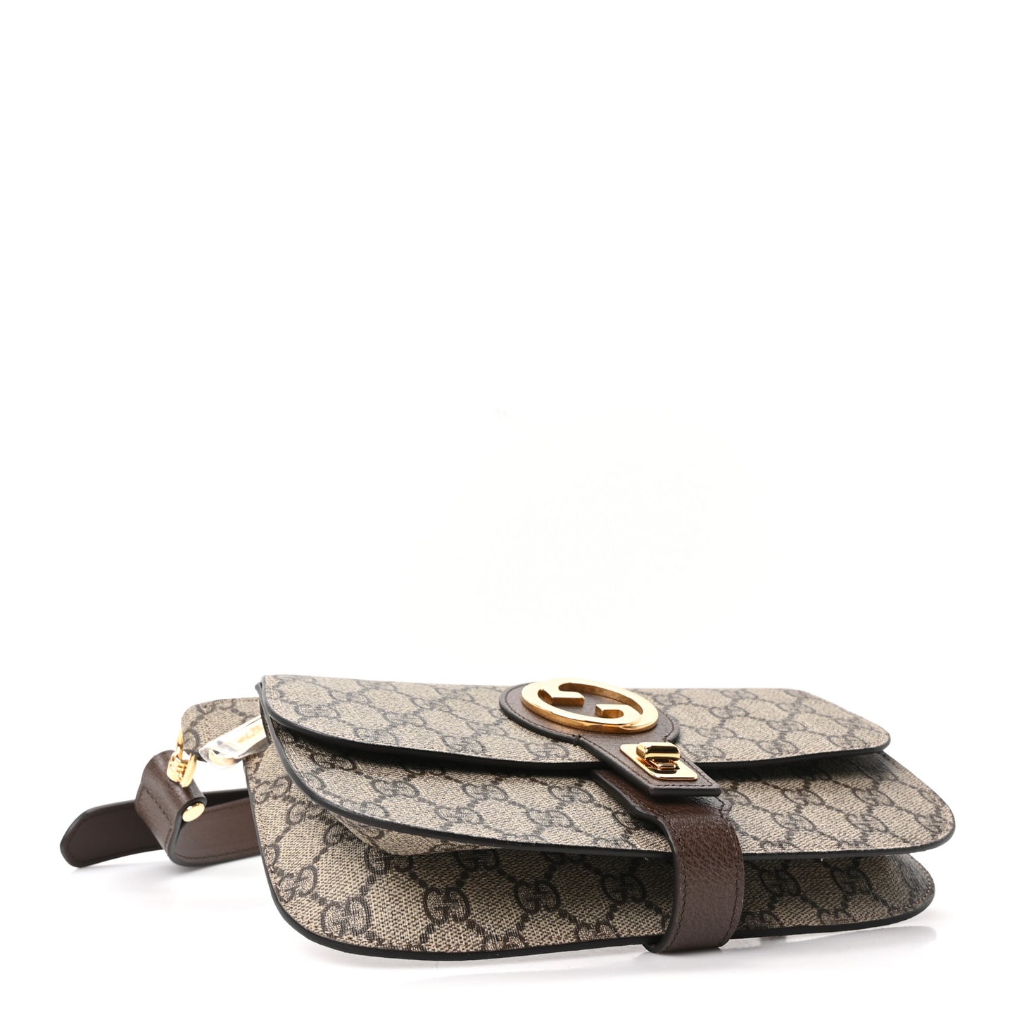 GG Supreme Monogram Textured Dollar Calfskin Blondie Belt Bag Beige Ebony New Acero