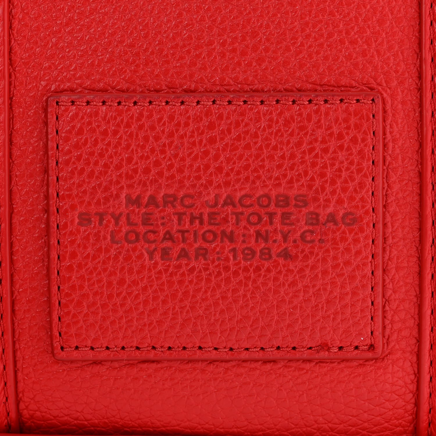 Marc Jacobs Grained Calfskin Small The Tote Bag True Red 11 of 18
