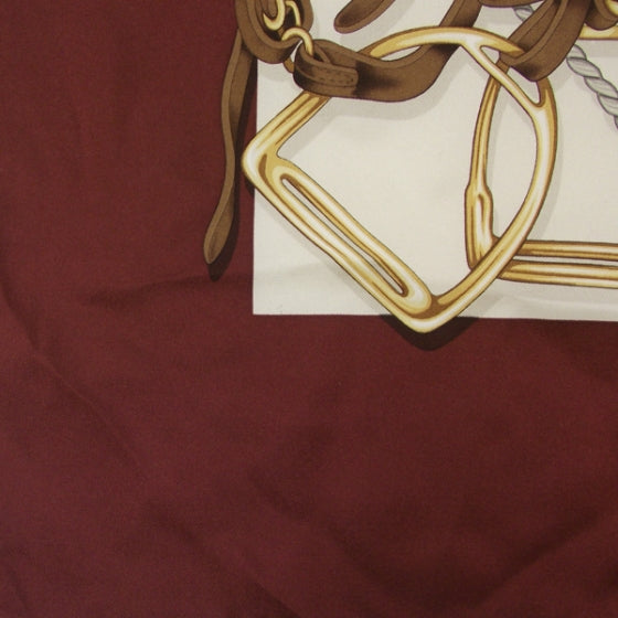 Gucci Silk Briglie Square Scarf Burgundy 5 of 7