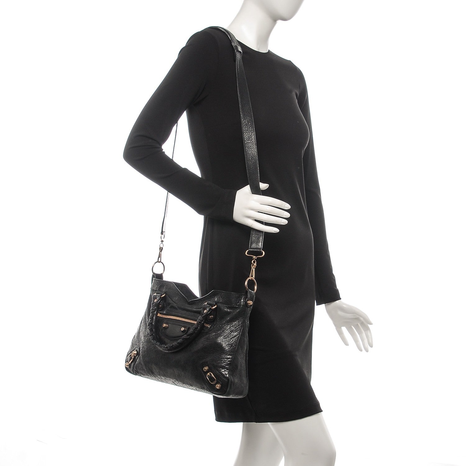 Balenciaga Agneau Giant 12 Rose Gold Hardware Town Black 2 of 15