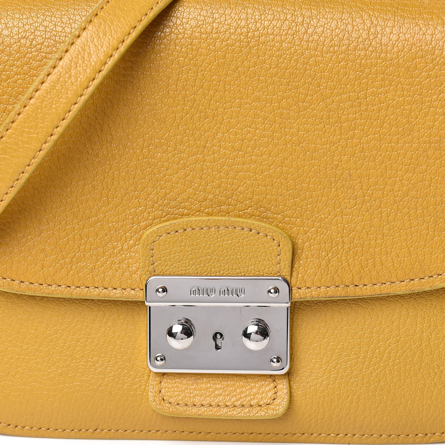 Goatskin Madras Shoulder Bag Yellow