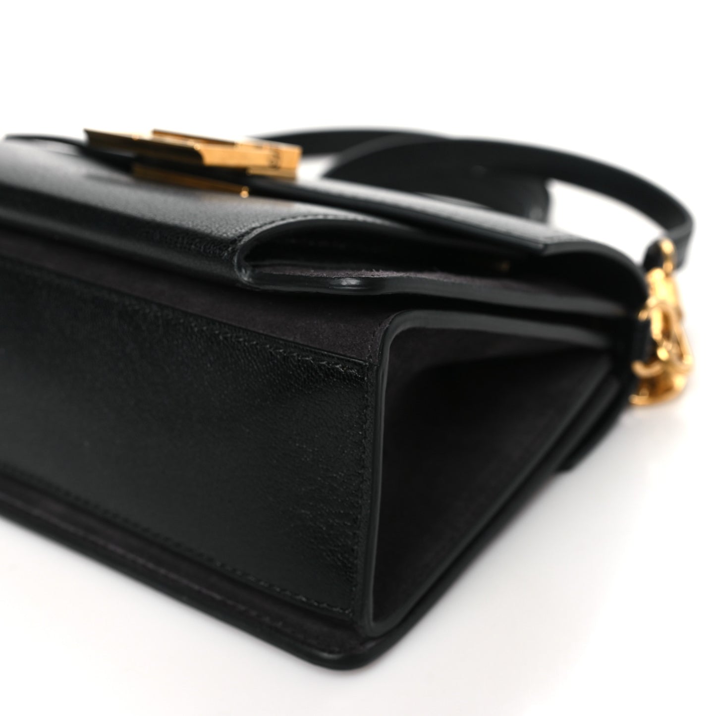 Goatskin Suede Small GV3 Shoulder Bag Black Grey