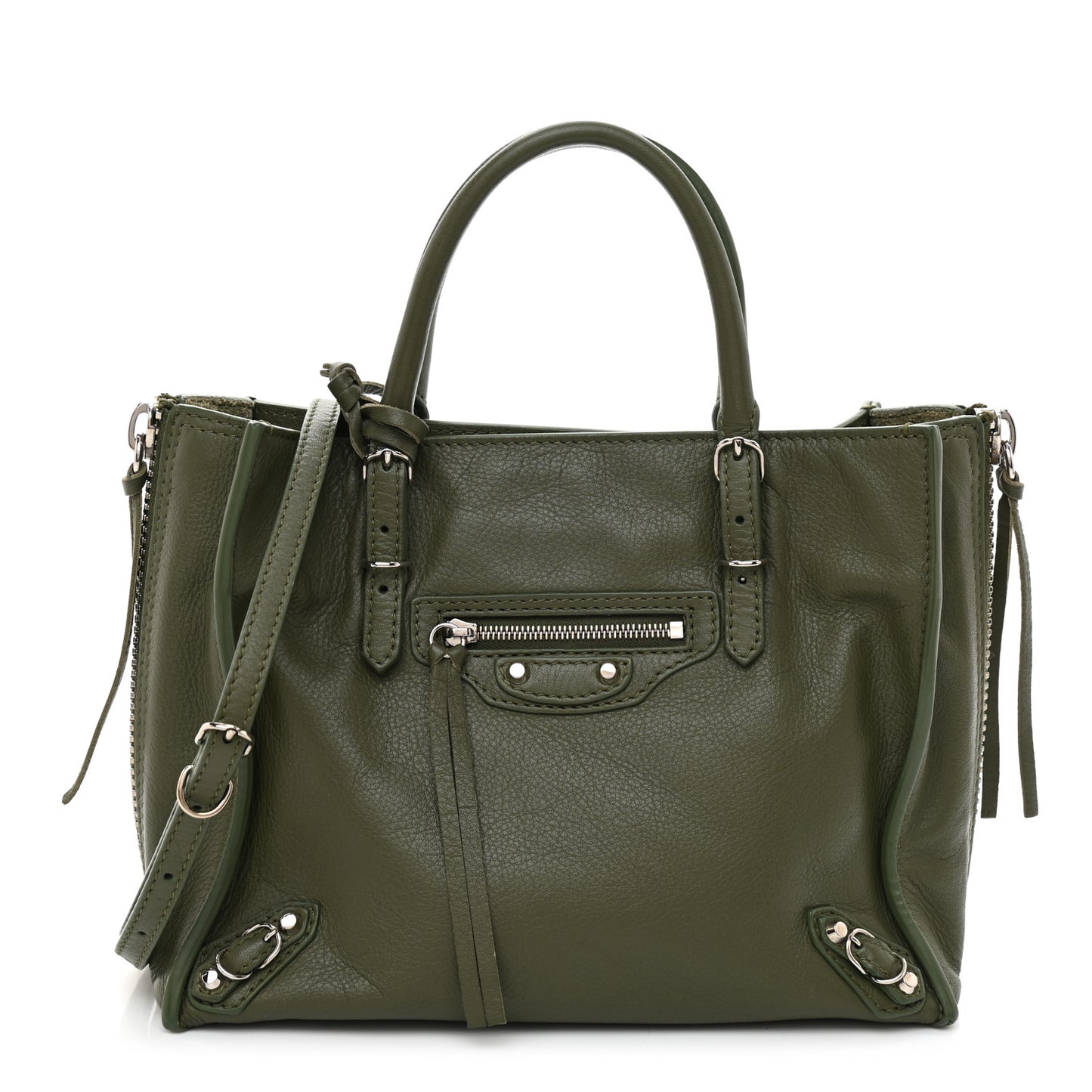 Calfskin Papier Mini A4 Tote Green