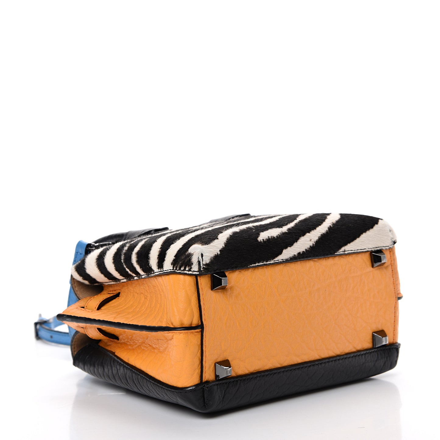 Calfskin Pony Hair Zebra Print Tri-Color Mini Milla Tote Multicolor