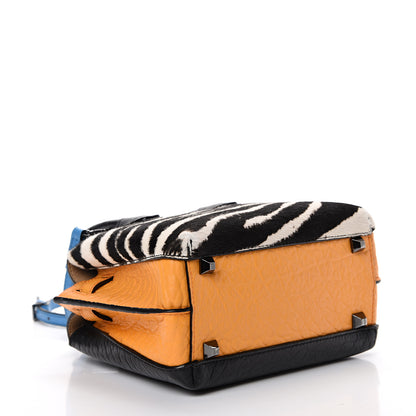MCM Calfskin Pony Hair Zebra Print Tri-Color Mini Milla Tote Multicolor 3 of 10