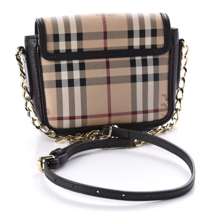Burberry Haymarket Check Mini Tassel Crossbody Bag Chocolate 3 of 11