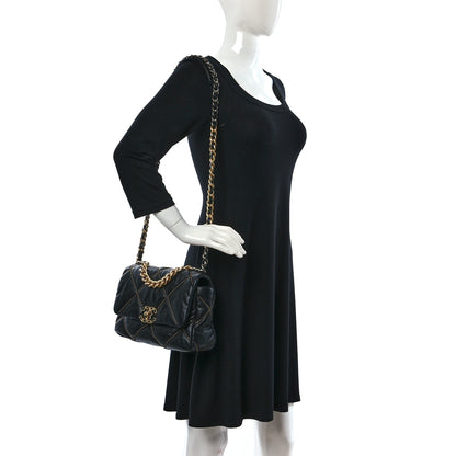 Chanel Lambskin Chain Quilted Medium Chanel 19 Flap Black 2 of 9
