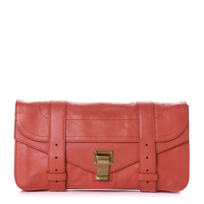 Proenza Schouler Lambskin PS1 Pochette Clutch Deep Coral 1 of 12
