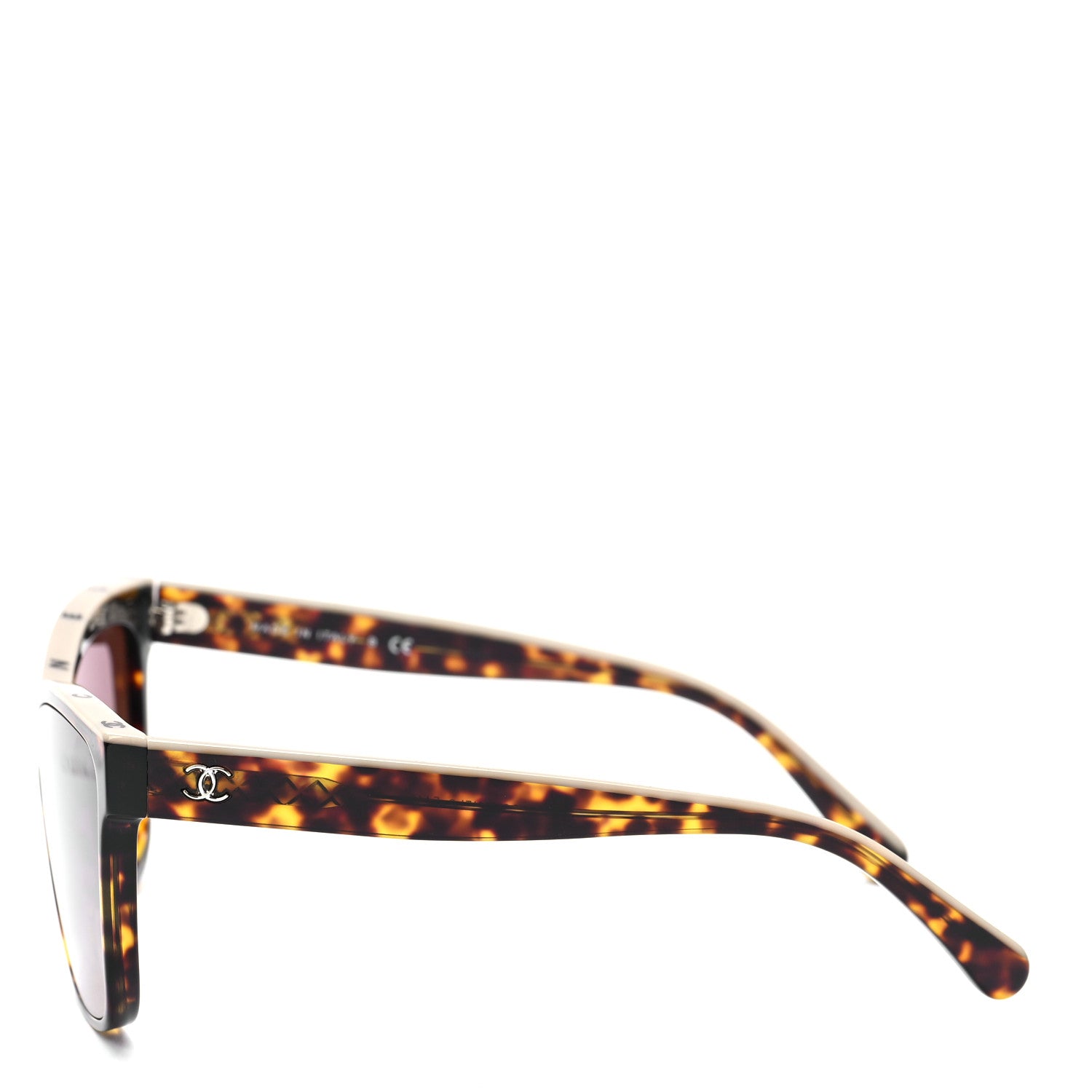 Chanel Acetate Logo Shield Sunglasses 5418 Tortoise 3 of 6