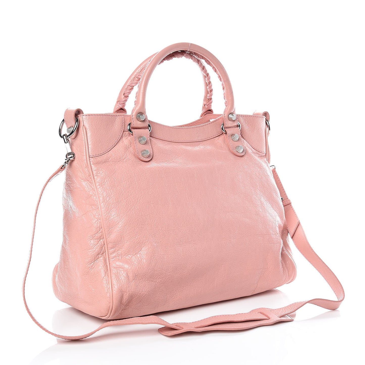 Agneau Giant 12 Silver Hardware Velo Rose Peche