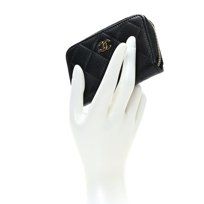 Chanel Caviar Quilted Zip Coin Purse Black 2 of 7