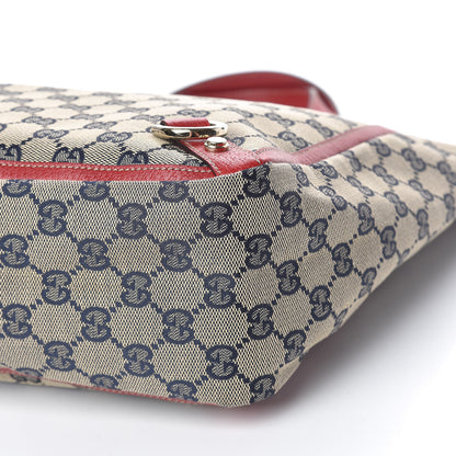 Gucci Monogram Abbey Small Tote Navy Red 9 of 11