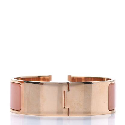 Hermes Enamel Wide Clic Clac H Bracelet GM Rose Saumon 3 of 5