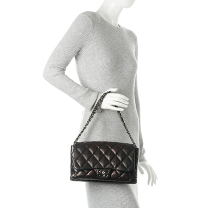 Chanel Lambskin Quilted 3 Accordion Flap Bag Black 2 of 7