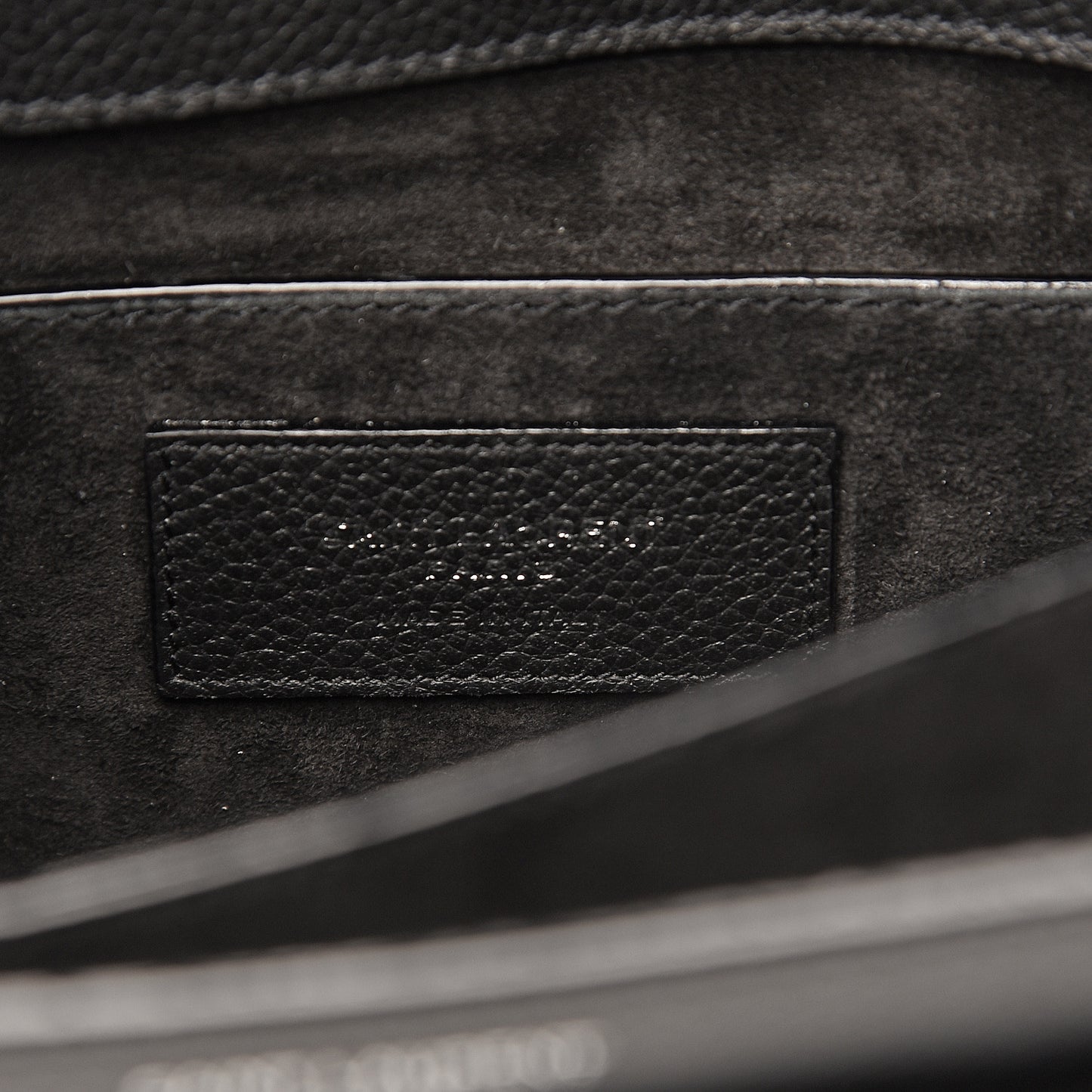 Grained Calfskin Monogram Sunset Satchel Black