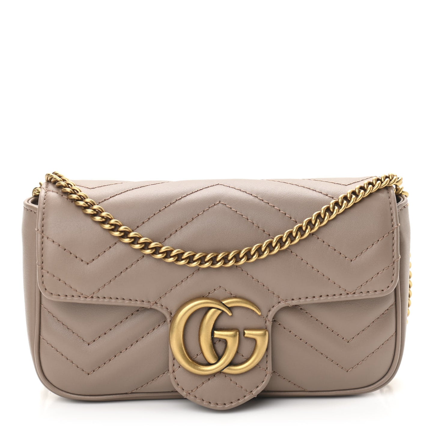 Calfskin Matelasse Super Mini GG Marmont Shoulder Bag Porcelain Rose