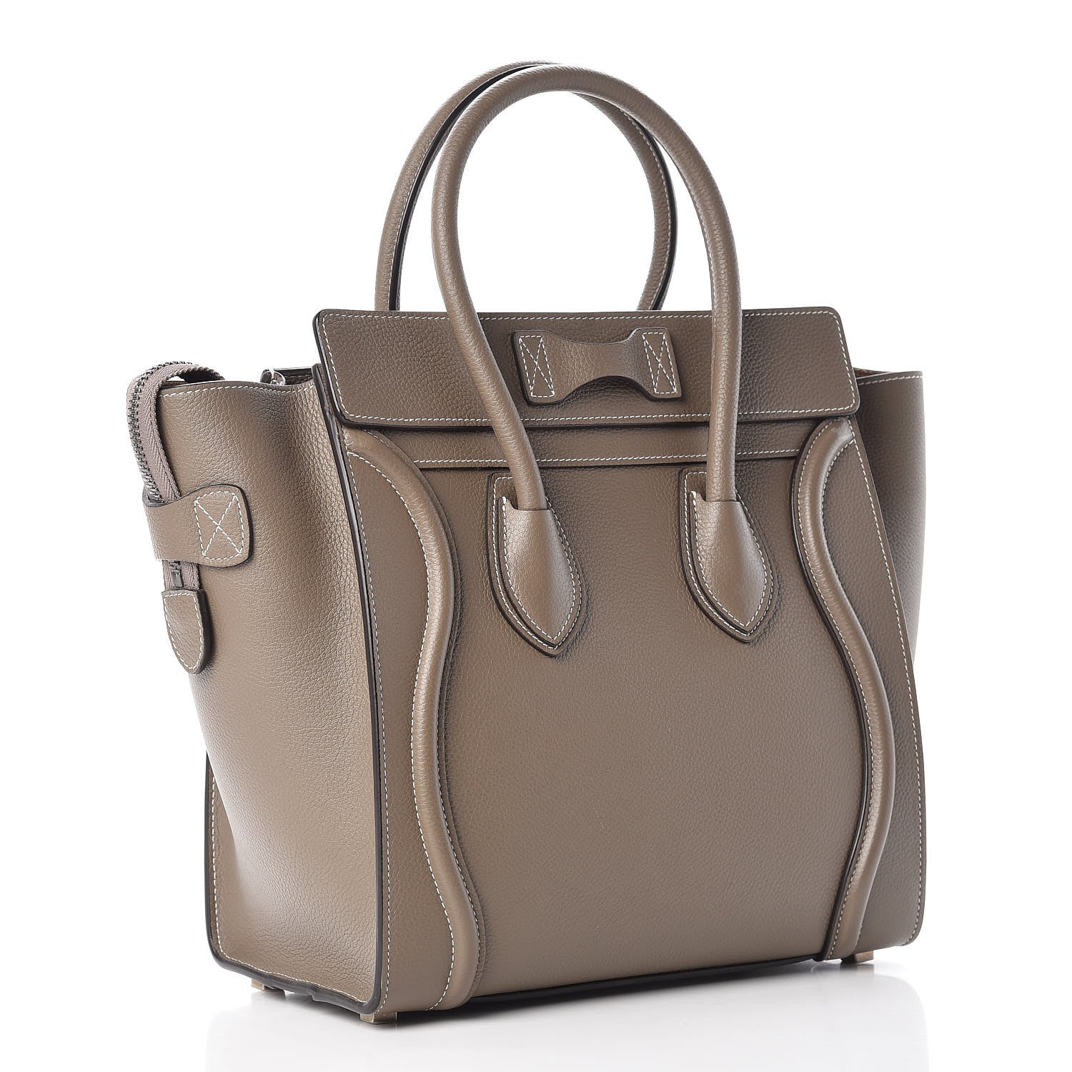 Celine Drummed Calfskin Micro Luggage Souris 3 of 9