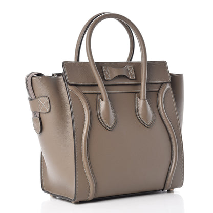 Celine Drummed Calfskin Micro Luggage Souris 3 of 9
