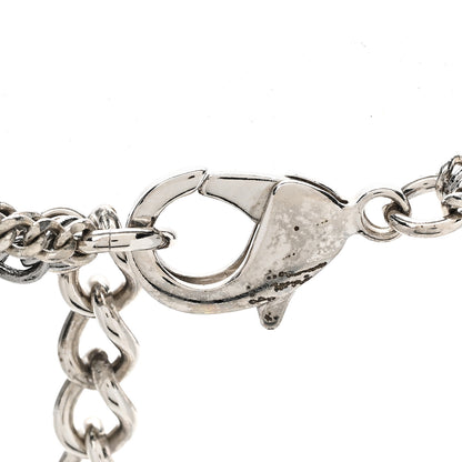 Chanel Metal Crystal Baguette Beaded CC Multi Strand Long Necklace Silver Black 6 of 7