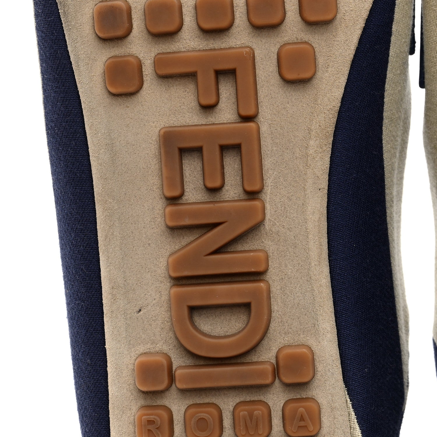 Fendi Fabric Jacquard FF Pequin Loafers 39 Bei Midnight 7 of 10