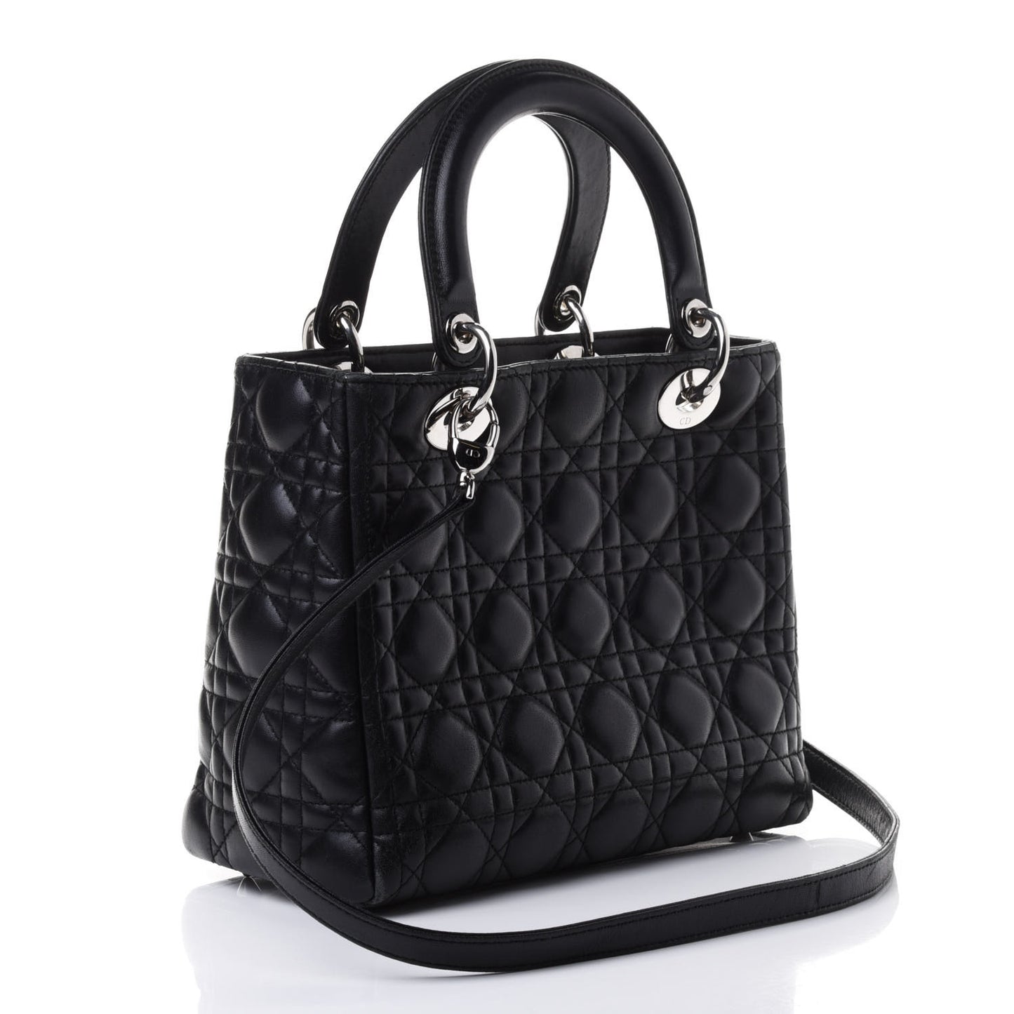 Lambskin Cannage Medium Lady Dior Black