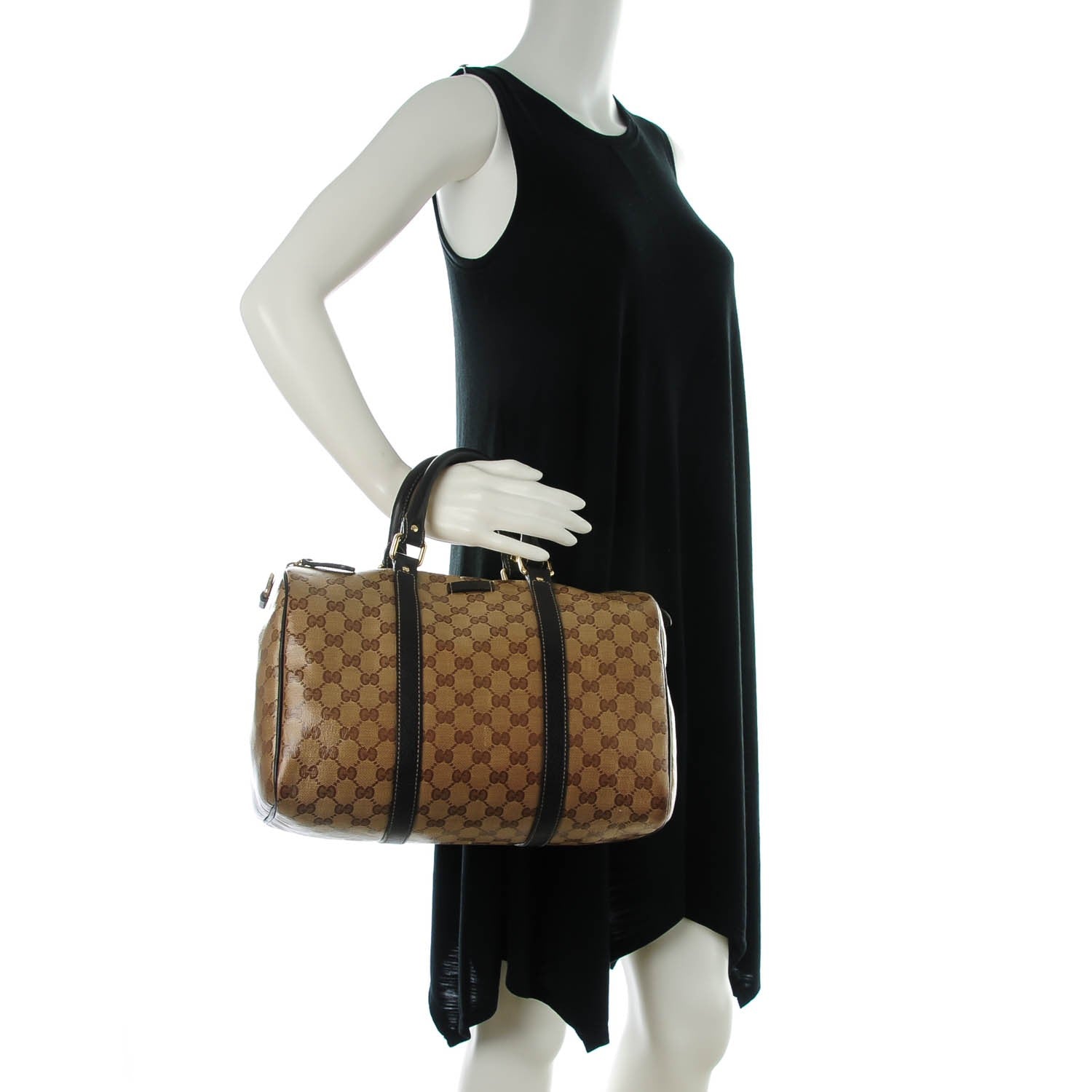 Gucci Crystal Monogram Medium Joy Boston Dark Brown 2 of 7