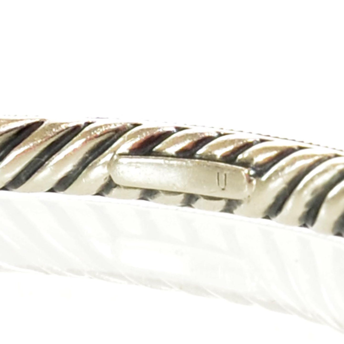 Sterling Silver Diamond 4mm Midnight Melange Bangle Bracelet