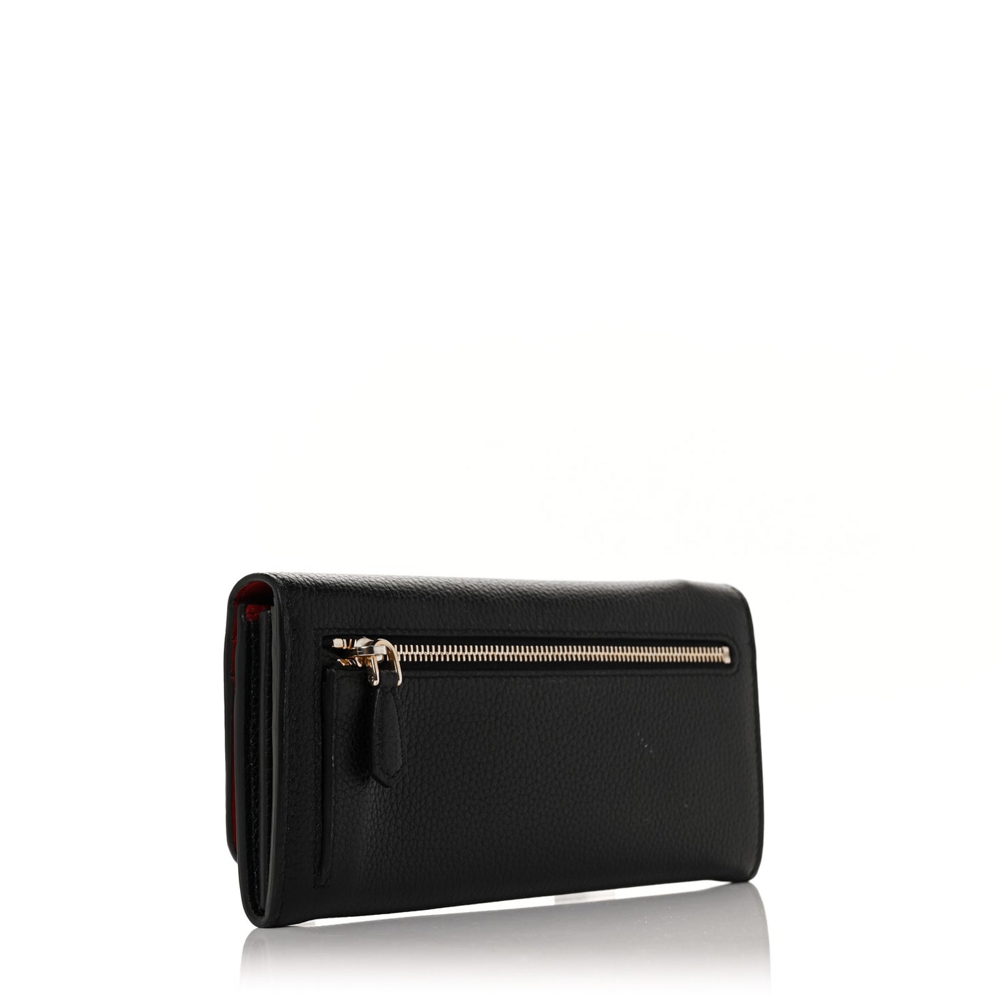 Vitello Daino Bi-Color Continental Flap Travel Wallet Black Fuoco