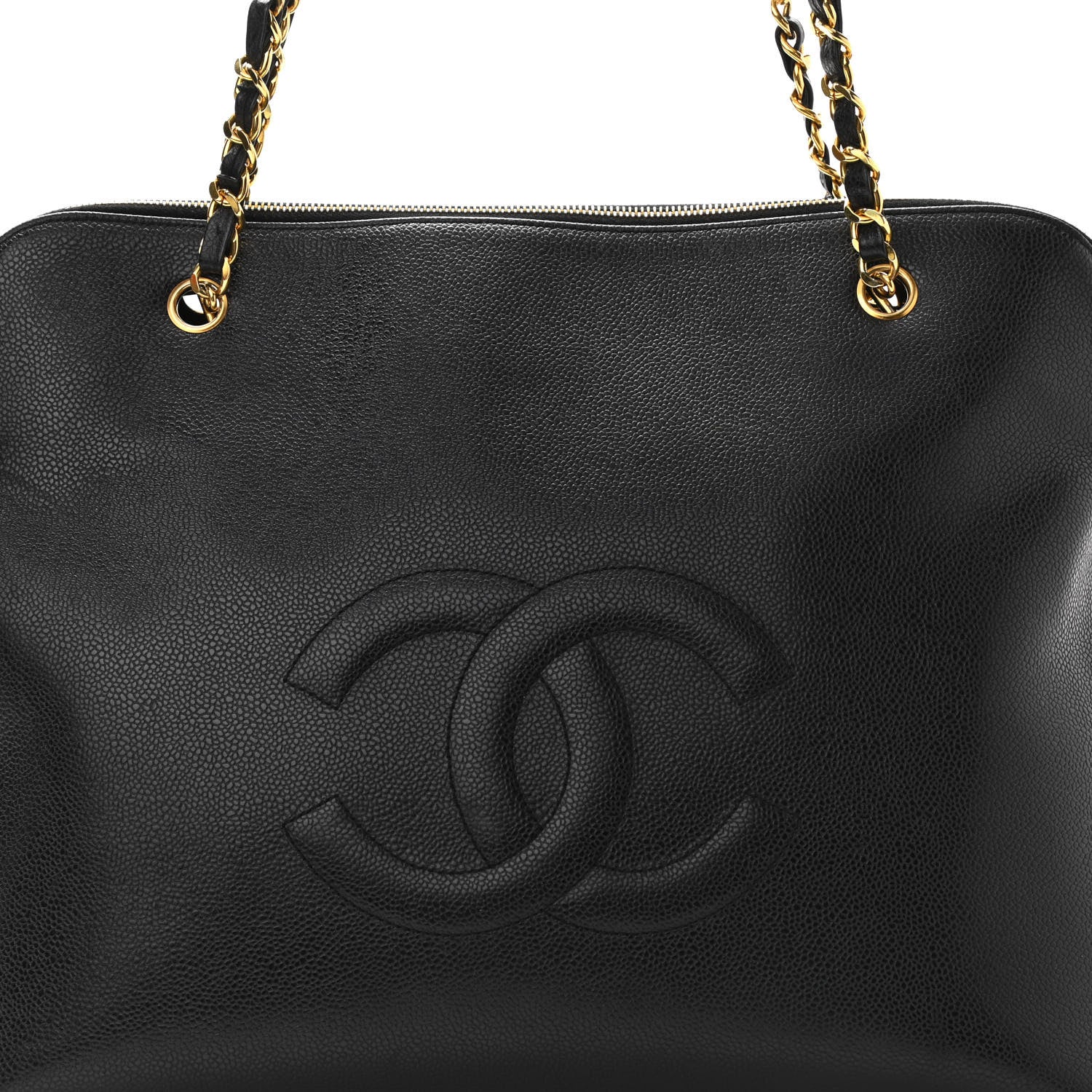 Chanel Caviar Large CC Shoulder Bag Black 8 of 10