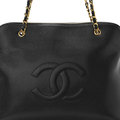 Chanel Caviar Large CC Shoulder Bag Black 8 of 10