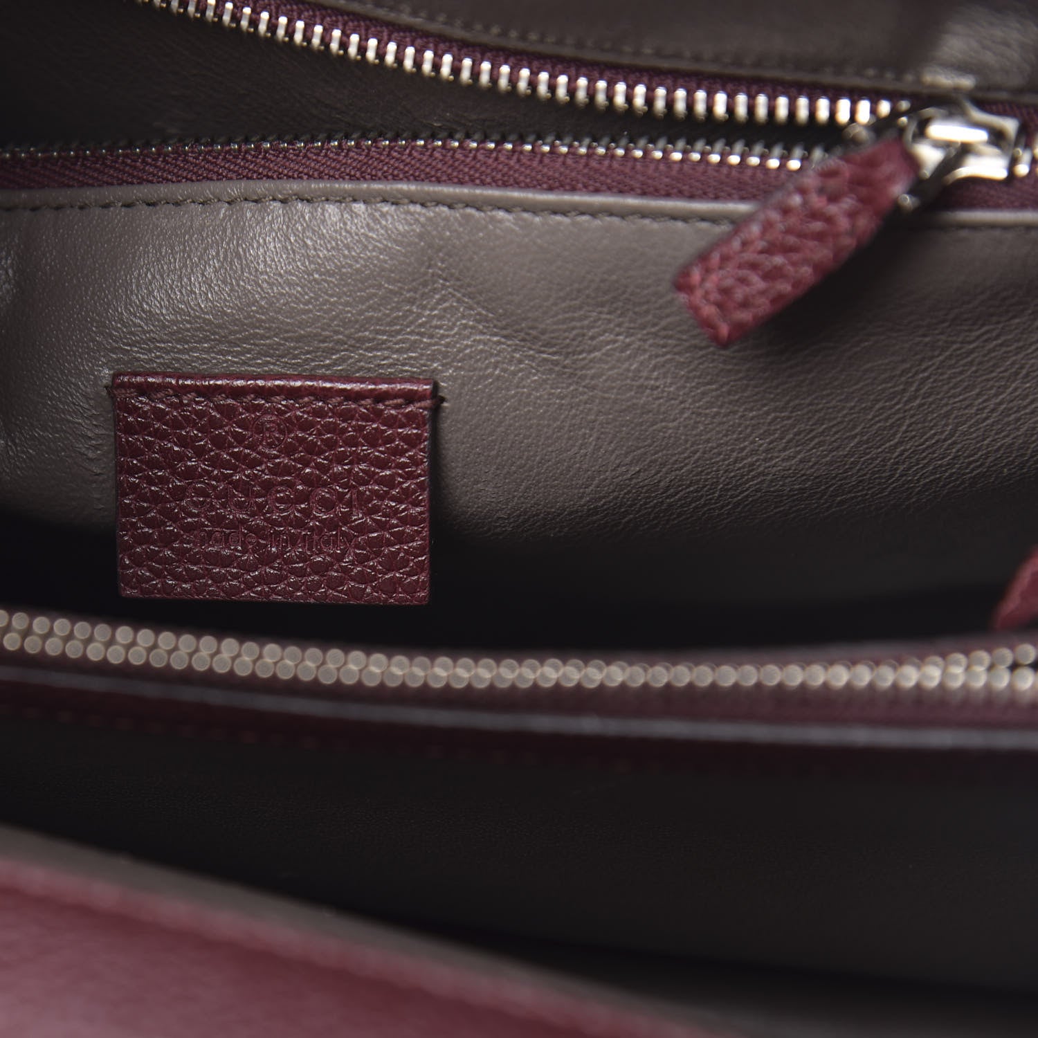 Gucci Grainy Calfskin Small Zumi Top Handle Bag Vintage Bordeaux 6 of 16