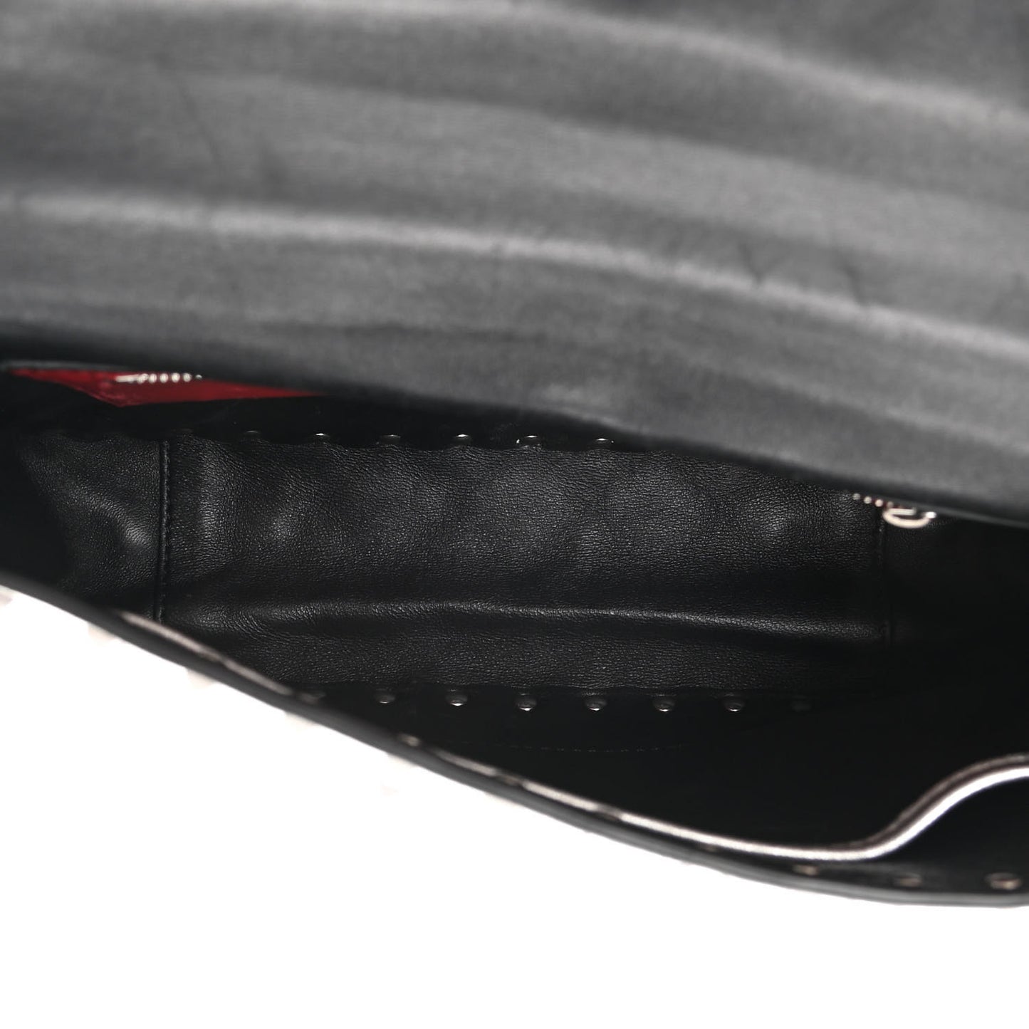 Metallic Nappa Medium Rockstud Spike Shoulder Bag Silver