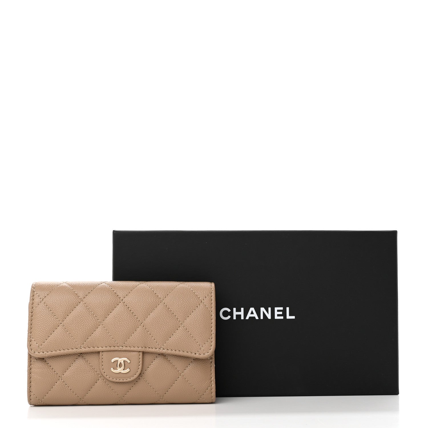 Chanel Caviar Quilted Medium Flap Wallet Beige 12 of 13