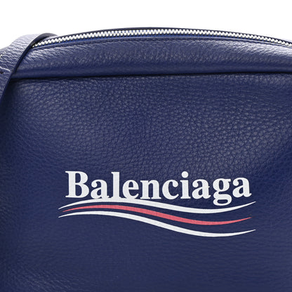Balenciaga Calfskin Political Campaign Logo S Everyday Camera Bag Bleu 8 of 10