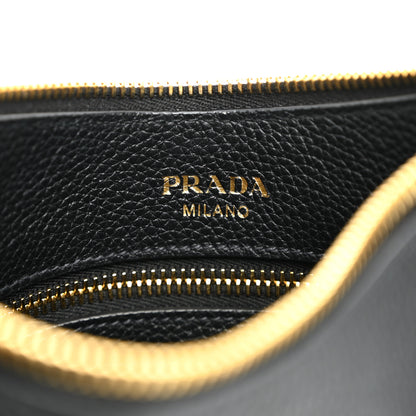 Prada Vitello Phenix Small Zippered Messenger Hobo Black 6 of 10