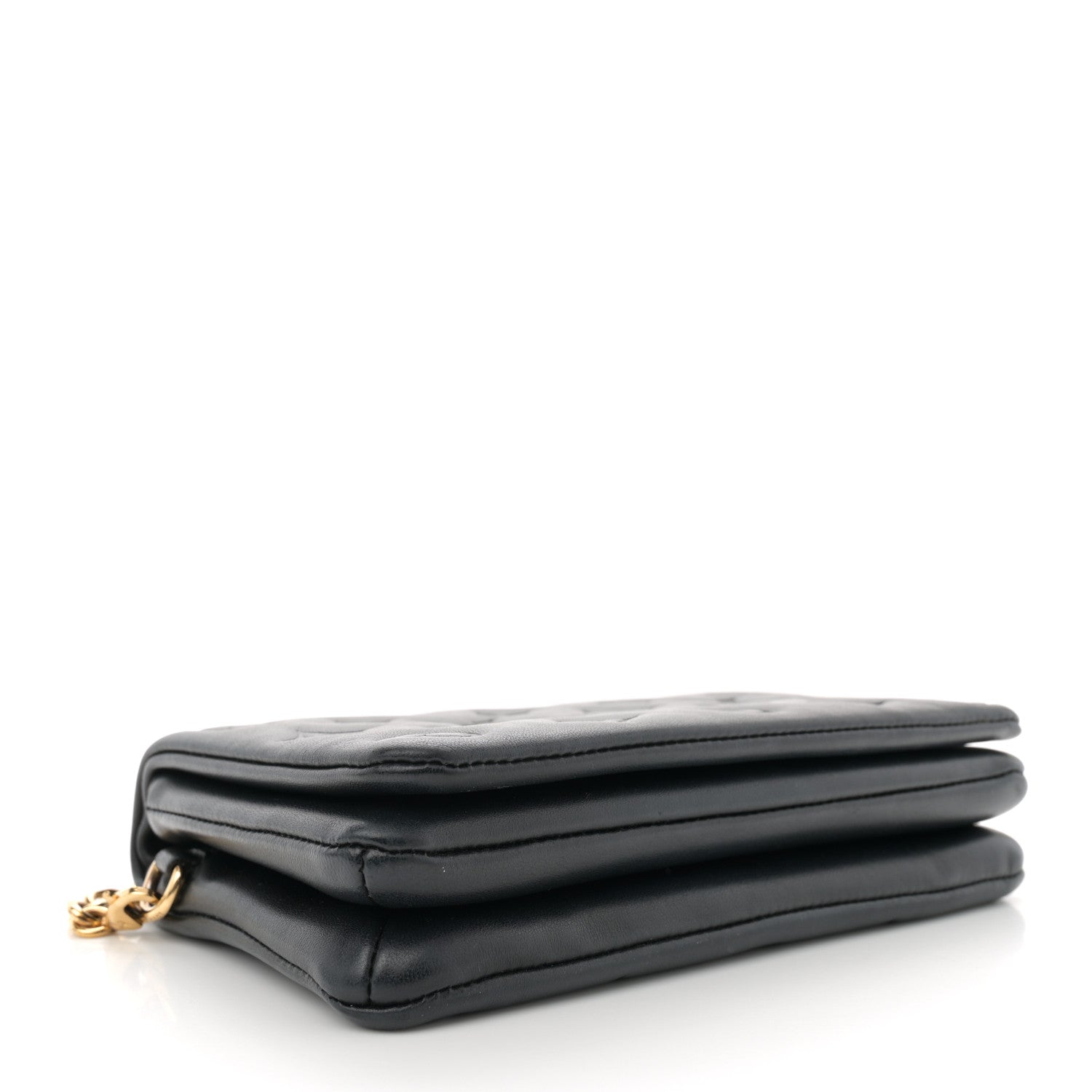 Louis Vuitton Lambskin Embossed Monogram Pochette Coussin Black 4 of 13